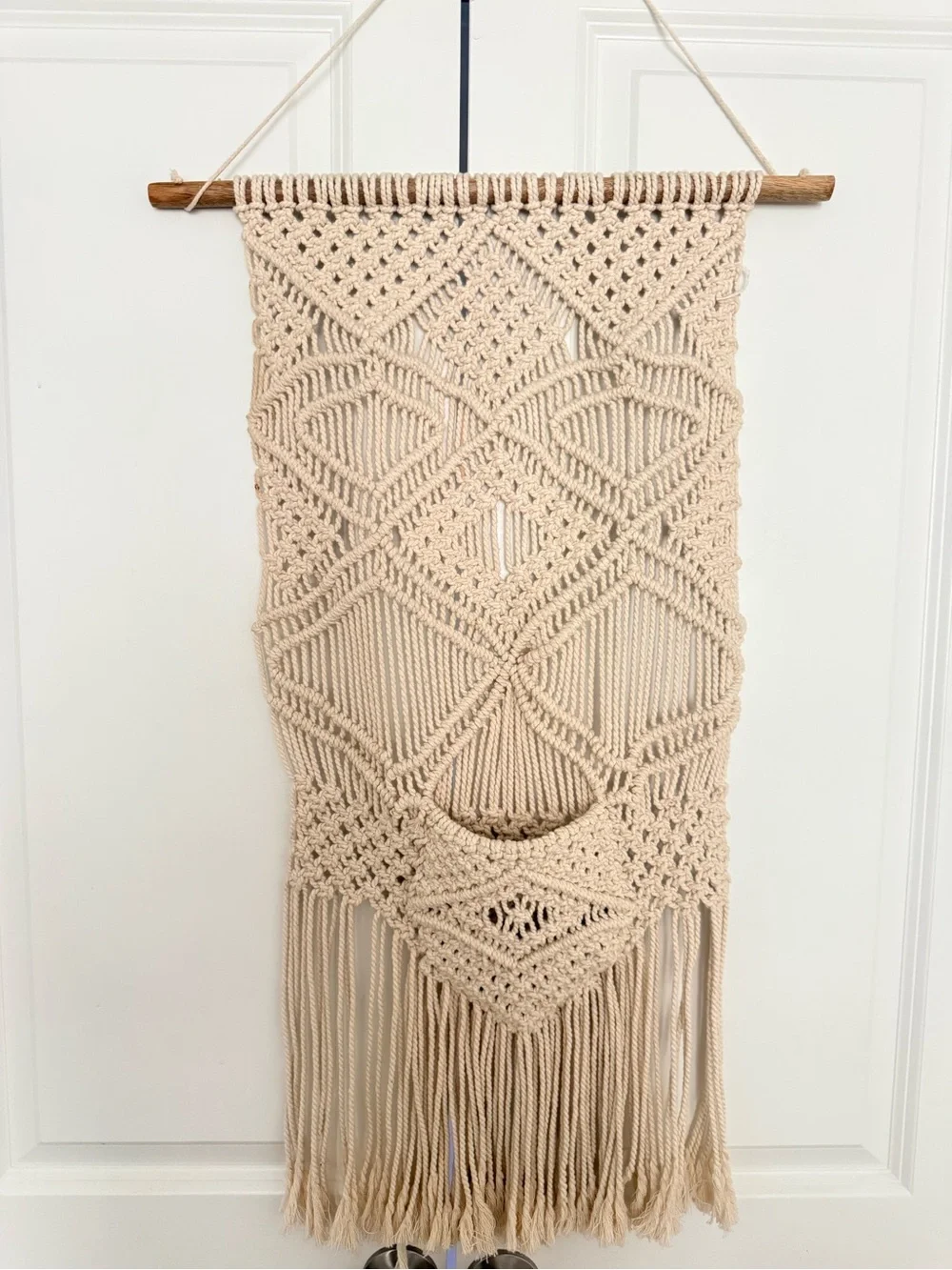Handcrafted Macramé Wall Hanging - Cream Boho Decor
